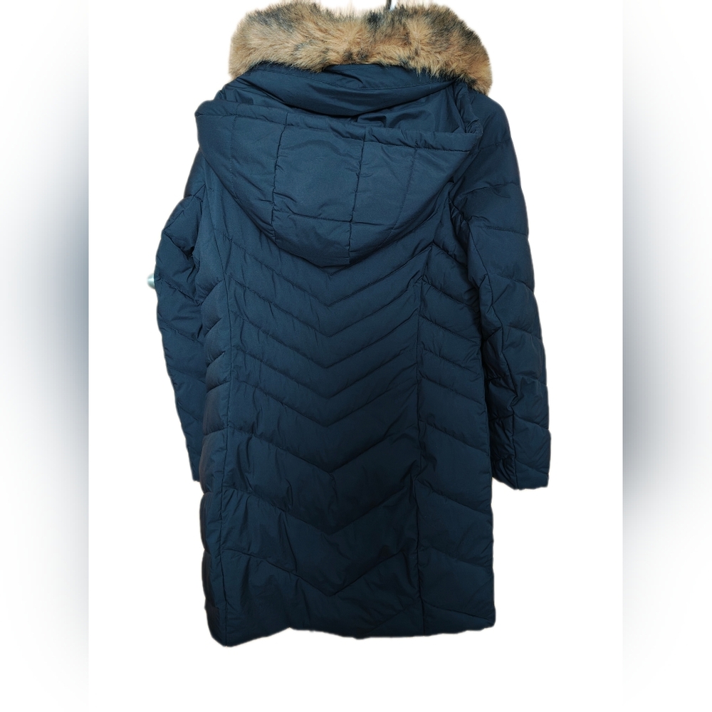 MICHAEL Michael Kors Navy Quilted Puffer Coat with Faux Fur Collar - Picture 5 of 9